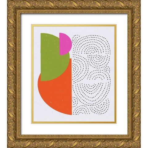 Minimalist Mod Arcs Gold Ornate Wood Framed Art Print with Double Matting by Bucheli, Jen