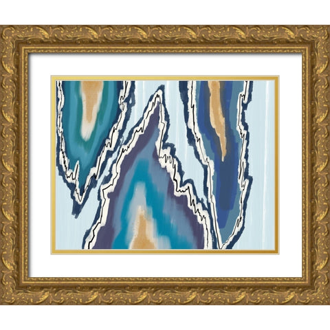 Wave Of Agates Gold Ornate Wood Framed Art Print with Double Matting by Torres, Melanie