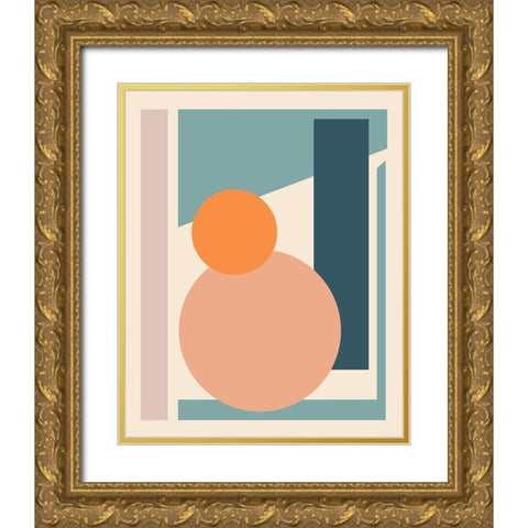 Papercut Abstract II Gold Ornate Wood Framed Art Print with Double Matting by Medley, Elizabeth