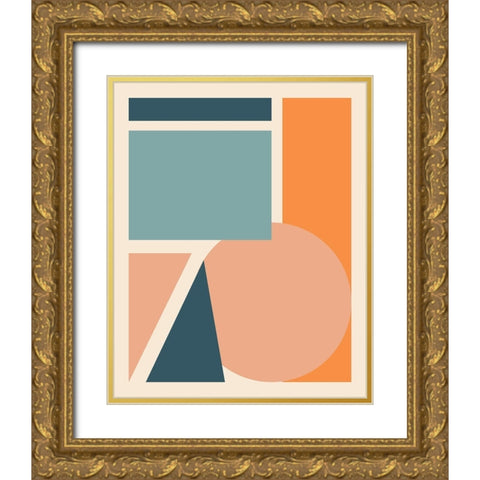 Papercut Abstract II Gold Ornate Wood Framed Art Print with Double Matting by Medley, Elizabeth