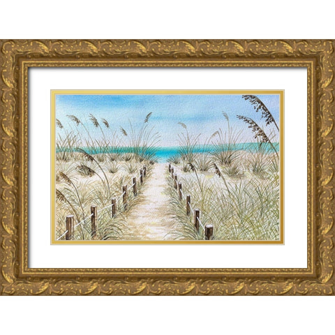 Path To The Shore Gold Ornate Wood Framed Art Print with Double Matting by Biscardi, Nicholas