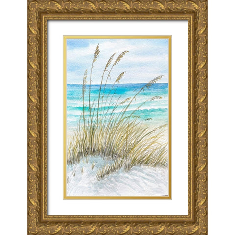 Watercolor Sea View II Gold Ornate Wood Framed Art Print with Double Matting by Biscardi, Nicholas