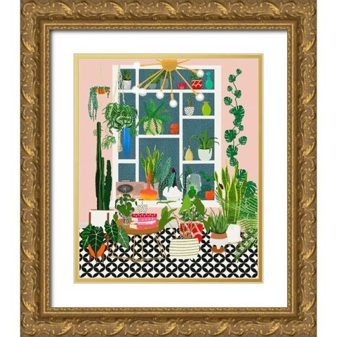 Plant Solarium Gold Ornate Wood Framed Art Print with Double Matting by Bucheli, Jen