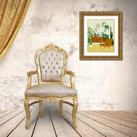 Plant Living Room Gold Ornate Wood Framed Art Print with Double Matting by Bucheli, Jen