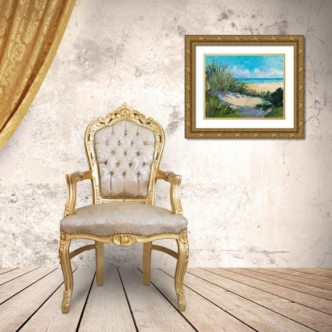 Beach Dunes Gold Ornate Wood Framed Art Print with Double Matting by Slivka, Jane