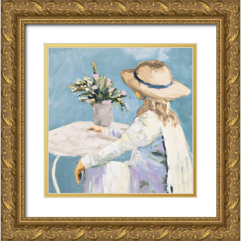 Contemplating Gold Ornate Wood Framed Art Print with Double Matting by Slivka, Jane