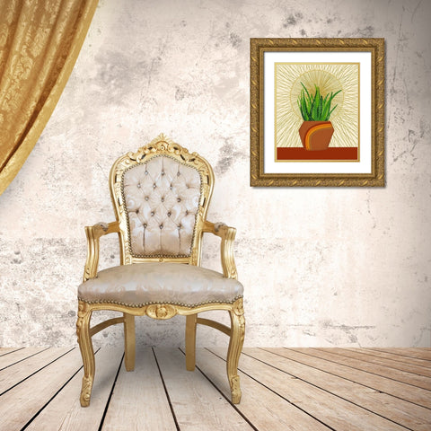 Snake Plant Gold Ornate Wood Framed Art Print with Double Matting by Bucheli, Jen