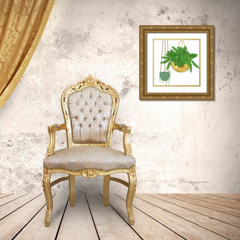 Hanging Plant Set Gold Ornate Wood Framed Art Print with Double Matting by Bucheli, Jen