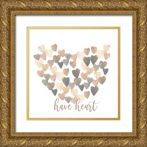 Have Heart Gold Ornate Wood Framed Art Print with Double Matting by Price, Lucille