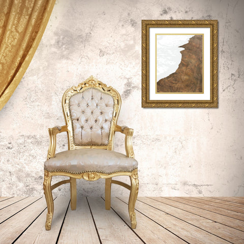 Golden Coastline I Gold Ornate Wood Framed Art Print with Double Matting by Meneely, Dan