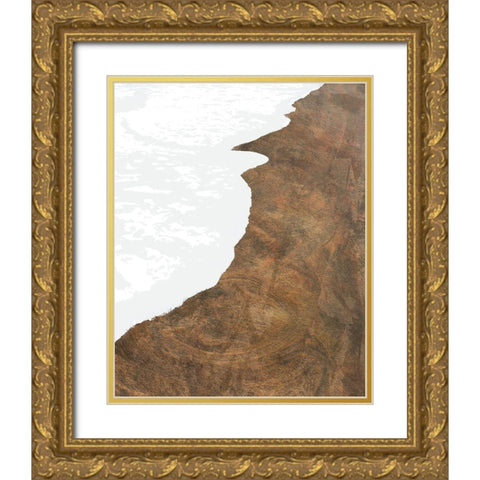 Golden Coastline I Gold Ornate Wood Framed Art Print with Double Matting by Meneely, Dan