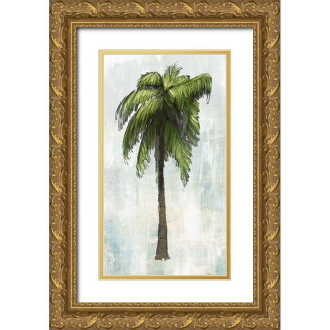 Single Palm Tree I Gold Ornate Wood Framed Art Print with Double Matting by Meneely, Dan