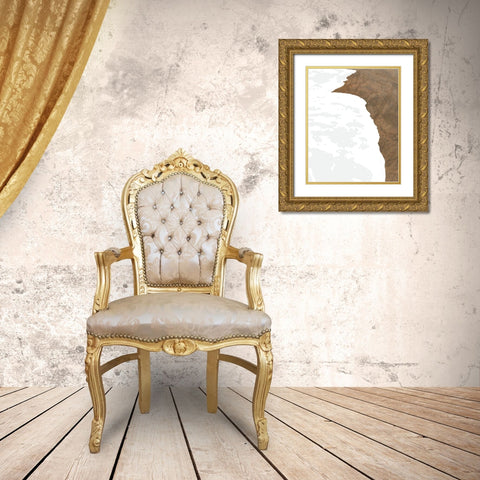 Golden Coastline II Gold Ornate Wood Framed Art Print with Double Matting by Meneely, Dan