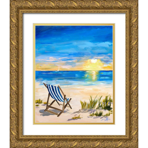 Sling Back Summer I Gold Ornate Wood Framed Art Print with Double Matting by DeRice, Julie