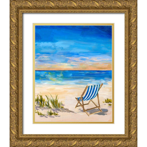 Sling Back Summer II Gold Ornate Wood Framed Art Print with Double Matting by DeRice, Julie