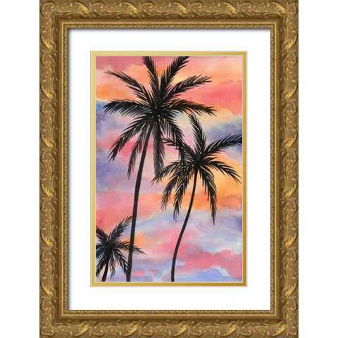 Sunset Beach II Gold Ornate Wood Framed Art Print with Double Matting by Biscardi, Nicholas