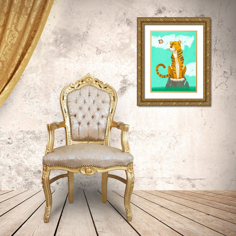 Jungle Friends I Gold Ornate Wood Framed Art Print with Double Matting by Sheppard, Lucca