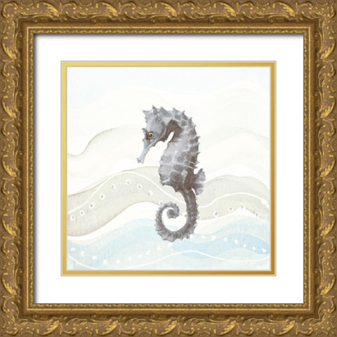 Sea Animal in Waves I Gold Ornate Wood Framed Art Print with Double Matting by Loreth, Lanie