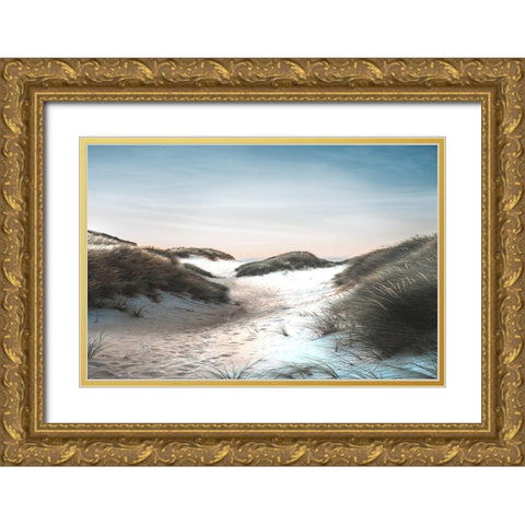 Dune Walk Gold Ornate Wood Framed Art Print with Double Matting by Meneely, Dan