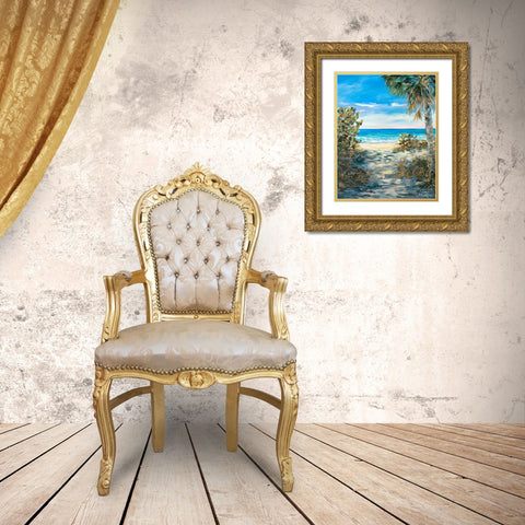 The Path To The Sea Gold Ornate Wood Framed Art Print with Double Matting by DeRice, Julie