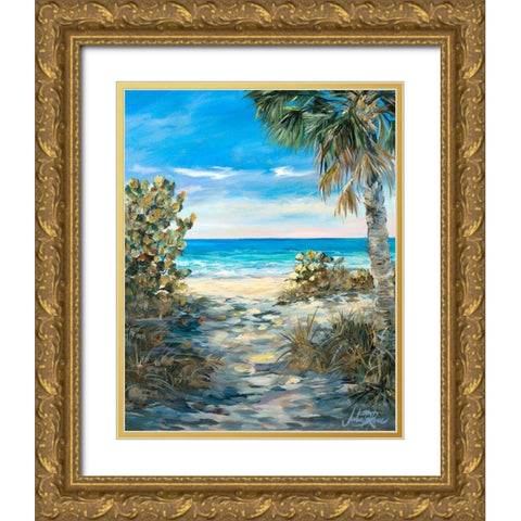 The Path To The Sea Gold Ornate Wood Framed Art Print with Double Matting by DeRice, Julie