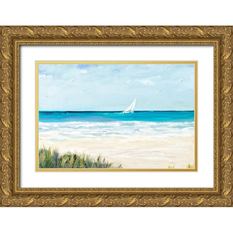 Coastal Sailing Gold Ornate Wood Framed Art Print with Double Matting by DeRice, Julie