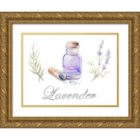 Essential Lavender Gold Ornate Wood Framed Art Print with Double Matting by Pinto, Patricia