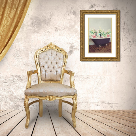 Flowering Tub Gold Ornate Wood Framed Art Print with Double Matting by Loreth, Lanie