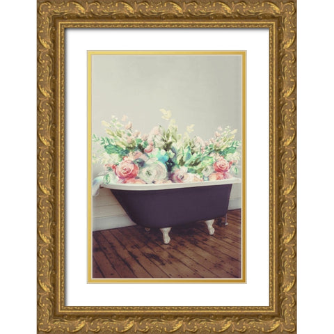 Flowering Tub Gold Ornate Wood Framed Art Print with Double Matting by Loreth, Lanie