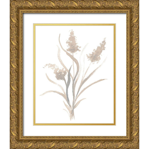 Beige Herb I Gold Ornate Wood Framed Art Print with Double Matting by Medley, Elizabeth