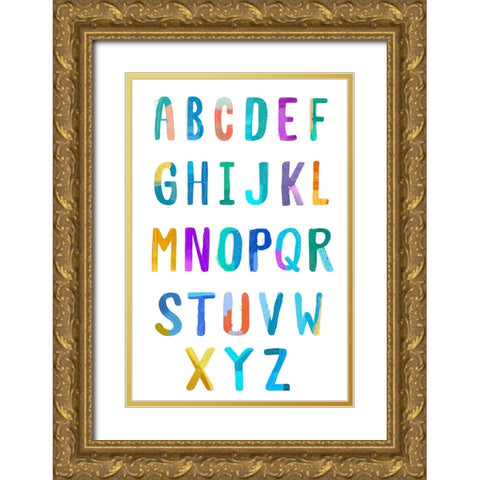 Abstract Alphabet Gold Ornate Wood Framed Art Print with Double Matting by Sheppard, Lucca