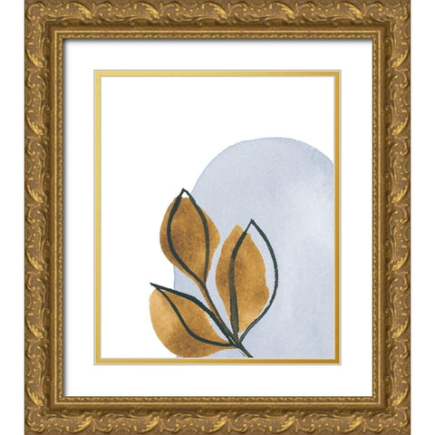 Mustard Leaves II Gold Ornate Wood Framed Art Print with Double Matting by Price, Lucille