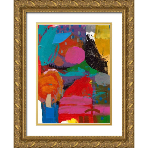 Red Adventures Gold Ornate Wood Framed Art Print with Double Matting by Athas, Vas