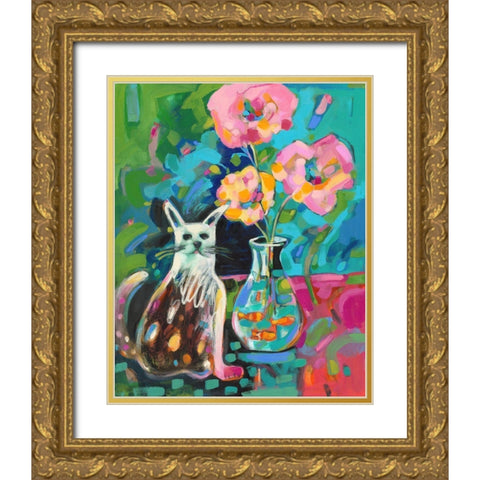 Aquatic Companion Gold Ornate Wood Framed Art Print with Double Matting by Athas, Vas