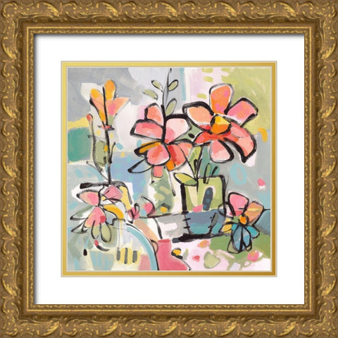 Picked From The Garden I Gold Ornate Wood Framed Art Print with Double Matting by Athas, Vas