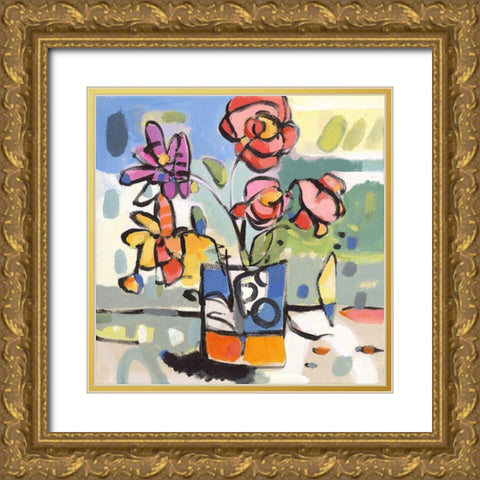Southern Florals I Gold Ornate Wood Framed Art Print with Double Matting by Athas, Vas