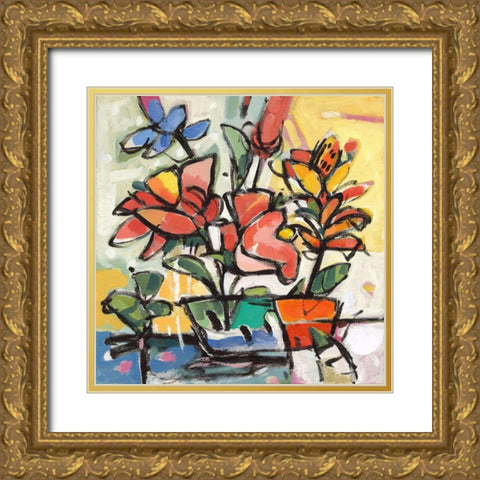 Southern Florals II Gold Ornate Wood Framed Art Print with Double Matting by Athas, Vas