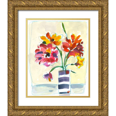 Blooming At Home Gold Ornate Wood Framed Art Print with Double Matting by Athas, Vas