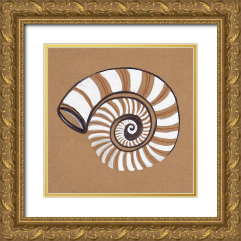 Ocean World Shell Gold Ornate Wood Framed Art Print with Double Matting by Pinto, Patricia