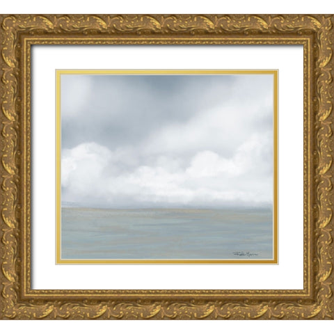 Misty Ocean I Gold Ornate Wood Framed Art Print with Double Matting by Maria, Robin