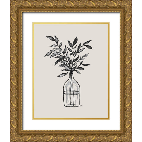 Sketched Blossoms II Gold Ornate Wood Framed Art Print with Double Matting by Medley, Elizabeth