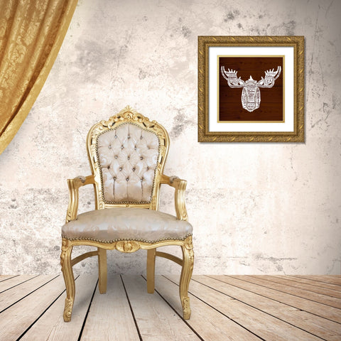 Moose Of Nature Gold Ornate Wood Framed Art Print with Double Matting by SD Graphics Studio