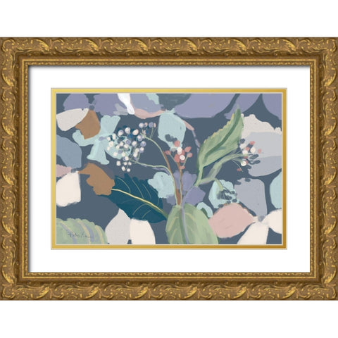Floral Print Gold Ornate Wood Framed Art Print with Double Matting by Maria, Robin