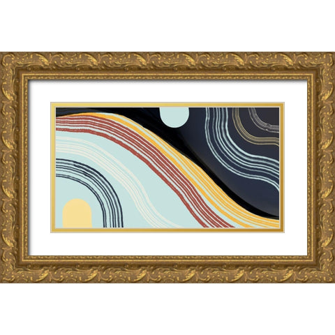 Dusk To Dawn Horizontal Gold Ornate Wood Framed Art Print with Double Matting by Maria, Robin