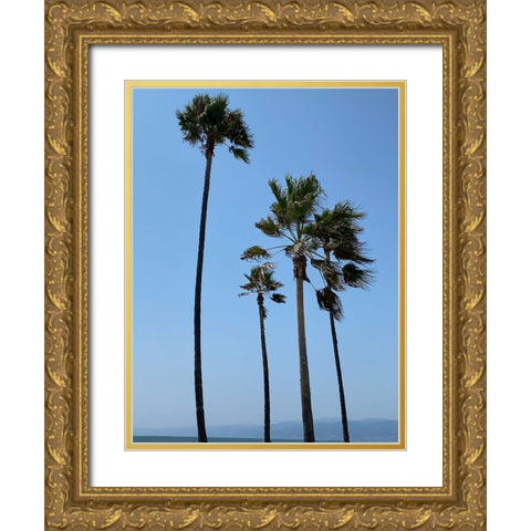 Tall Palms Gold Ornate Wood Framed Art Print with Double Matting by Myers, Amelia