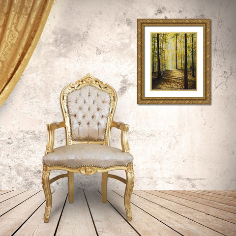 Autumn Forest Gold Ornate Wood Framed Art Print with Double Matting by Nawrocke, Bruce