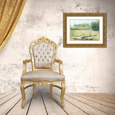 Sunrise In The Field Gold Ornate Wood Framed Art Print with Double Matting by Nawrocke, Bruce