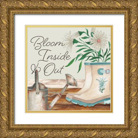 Bloom Inside And Out Gold Ornate Wood Framed Art Print with Double Matting by Medley, Elizabeth