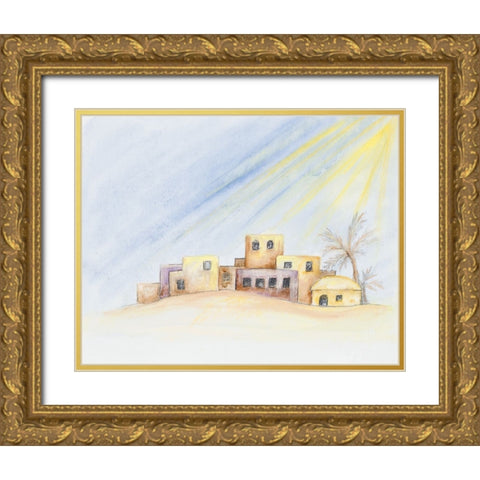 Desert Home Gold Ornate Wood Framed Art Print with Double Matting by Gaynor, Janice