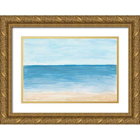 Horizon Against The Sea Gold Ornate Wood Framed Art Print with Double Matting by Navas, Emily